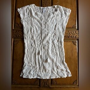 Kona Sol White Eyelet Top